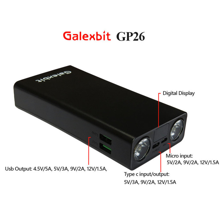 پاوربانک گلکسبیت مدل GP26 PD ظرفیت 20000 میلی آمپر ساعت