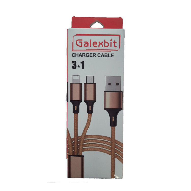 کابل تبدیل USB به microUSB / USB-C / لایتنینگ گلکسبیت مدل GB 3 in 1 طول 1 متر