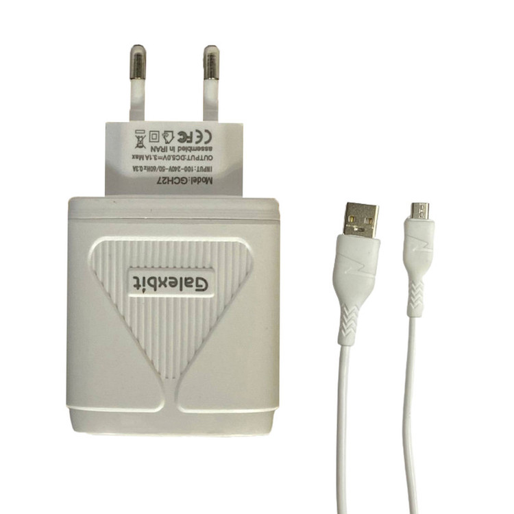 شارژر دیواری گلکسبیت مدل GCH27 به همراه کابل تبدیل MicroUSB