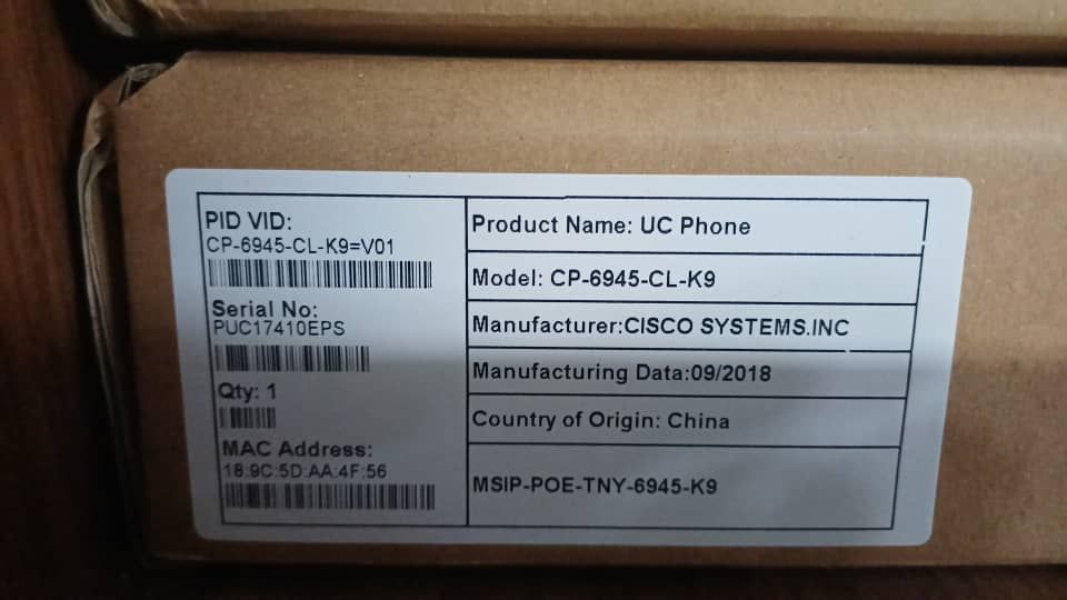 تلفن تحت شبکه سیسکو مدل CP-6945