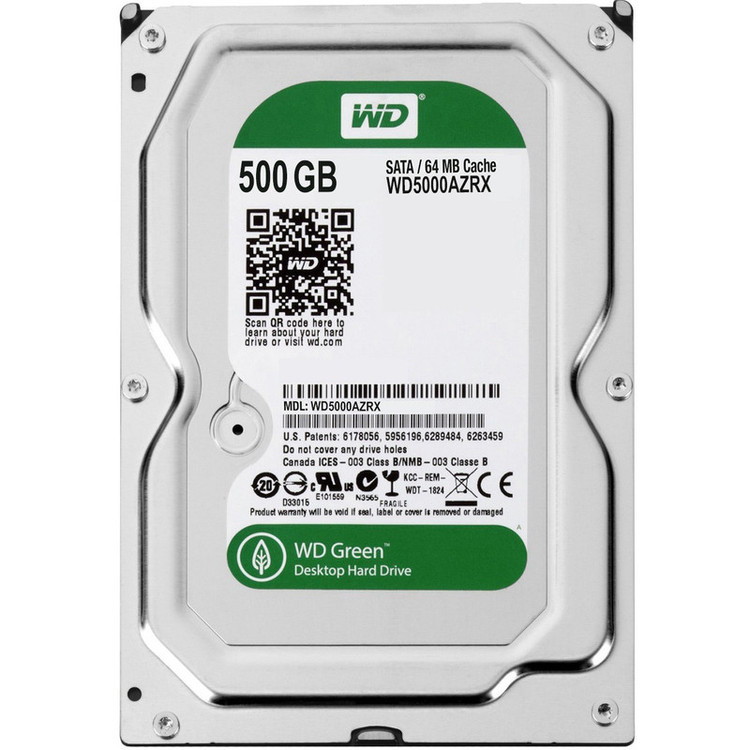 هارددیسک اینترنال وسترن دیجیتال سری سبز مدل WD5000AZRX ظرفیت 500 گیگابایت استوک
