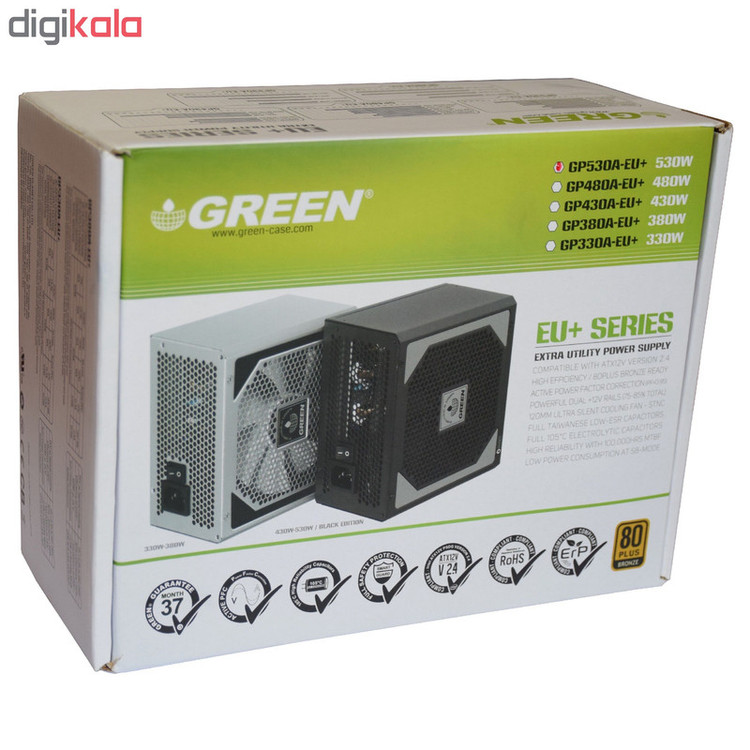 منبع تغذیه کامپیوتر گرین مدل GP530A-EU plus