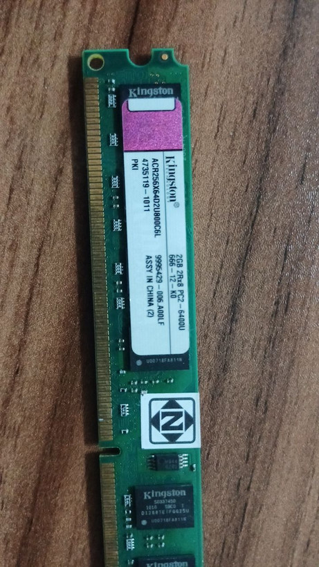 رم دسکتاپ DDR2 تک کاناله 800 مگاهرتز کینگستون ظرفیت 2 گیگابایت