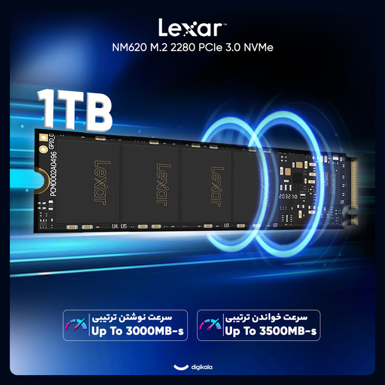 اس اس دی اینترنال PCIe Gen3 x4 لکسار مدل NM620 ظرفیت 1 ترابایت استوک