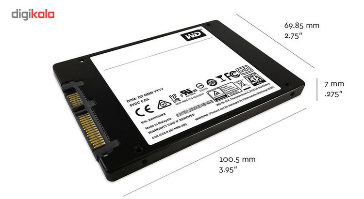 اس اس دی اینترنال SATA III وسترن دیجیتال مدل Green ظرفیت 240 گیگابایت استوک کارکرد 30 ساعت