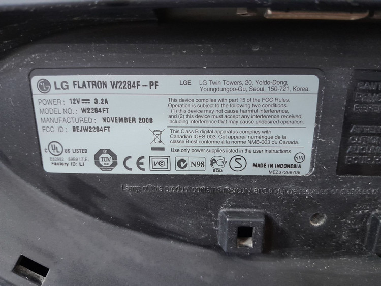 مانیتور ال جی مدل W2284F-PF سایز 22 اینچ