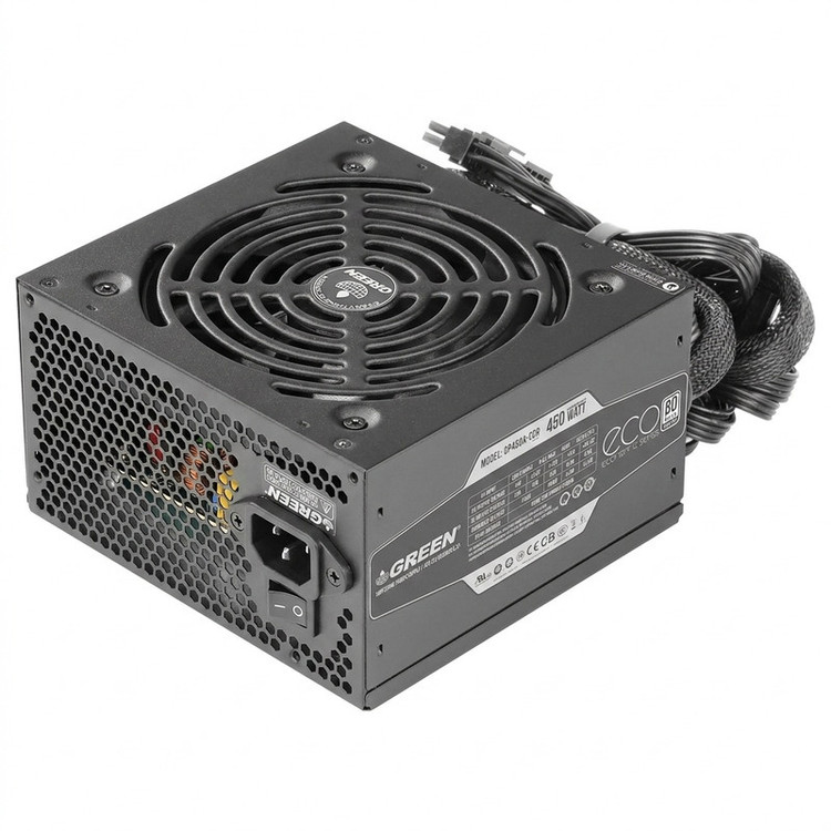 منبع تغذیه کامپیوتر گرین مدل GP450A-ECO Rev3.1 استوک در حد نو